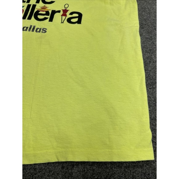 Vtg 90's The Golleria Mall Dallas Yellow Graphic T-Shirt Single Stitch Size XL - Picture 3 of 8